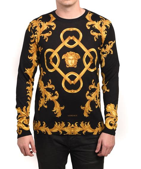 velvet baroque versace sweater|Versace sweatshirts for men.